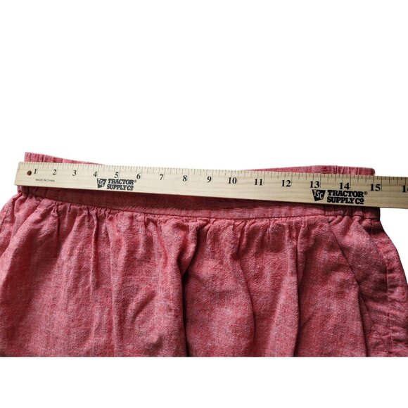 Loft Womens Red Linen Blend A-Line Skirt Medium Elastic Waist Lightweight & Brea - Picture 4 of 8